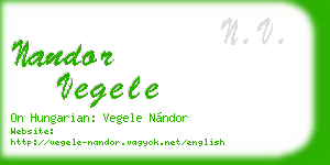 nandor vegele business card